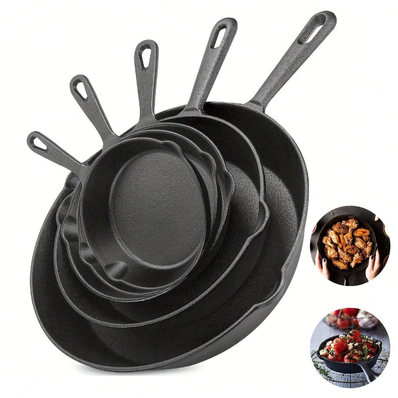 Quality Camping Cooking Set - Padella in ghisa nera, disponibile in