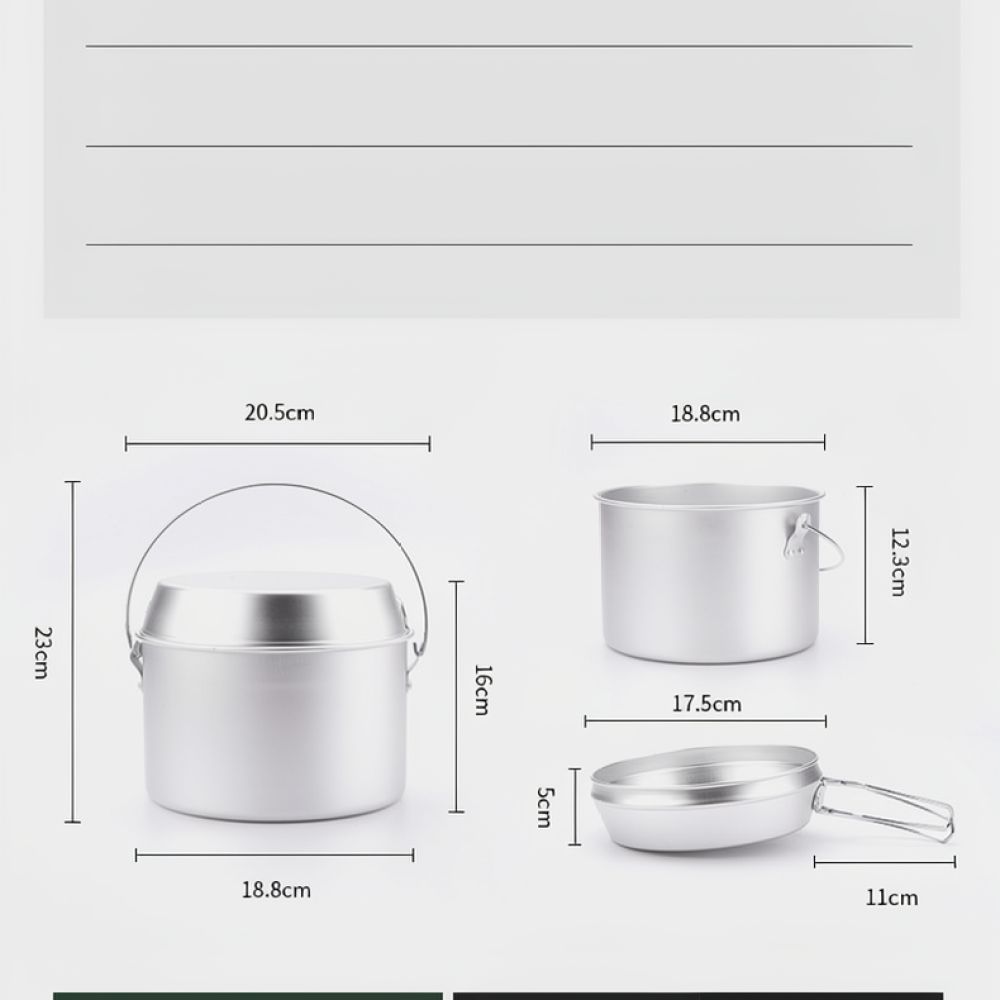 Set di pentole e padelle porta - Camping Cooking Dining Set recensione e prezzo