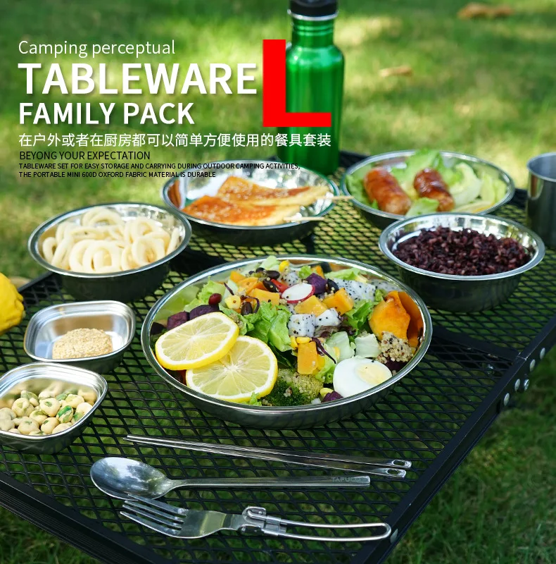 Nuovo set di piatti da campegg - Camping Cooking Dining Set recensione e prezzo
